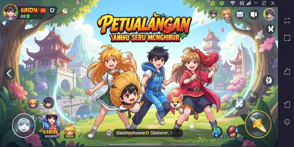 Tampilan gameplay menarik dari 68IDN dengan karakter Anime yang menawan.