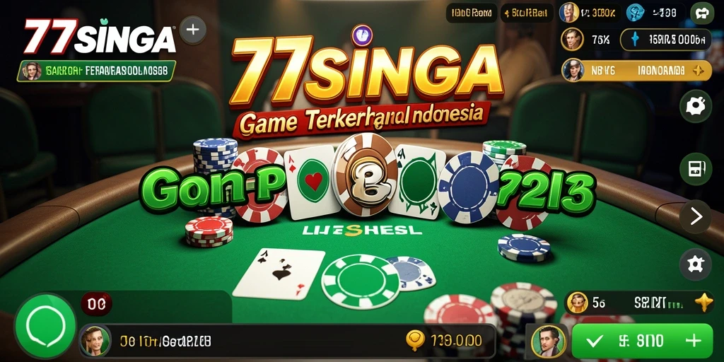 Tampilan gameplay Poker yang mendebarkan di 77SINGA.