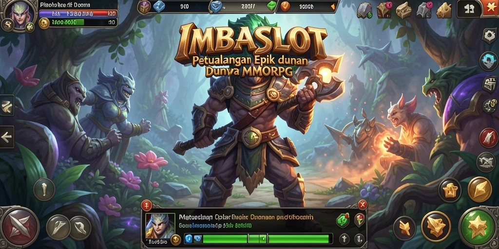 Screenshot utama IMBASLOT menampilkan aksi pertempuran MMORPG yang mendebarkan.